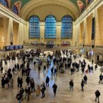 The main concourse of Grand Central Terminal in New York City, with its celestial ceiling and famous clock