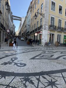 Rua Augusta's famous black-and-white pavement