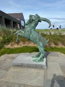 The famous goat weather-vane at Lahinch Golf Club, County Clare