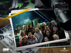 The EGT group at the Game of Thrones Studio Tour, Linen Mill Studios