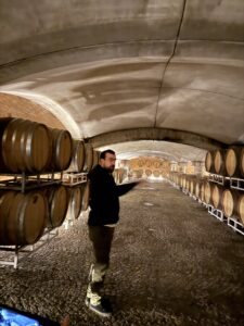 The barrel hall at Tenuta Carretta