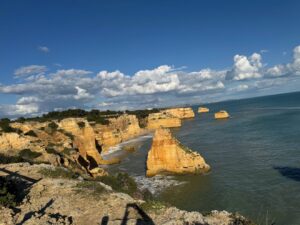 Portugal coast cliffs and sea stacks