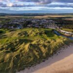 The great dunes of Cruden Bay running down to the beach on Scotland's Aberdeenshire coast