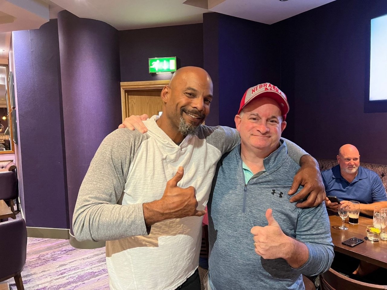 Randy Stella, former Nebraska football player, with JP in Dublin
