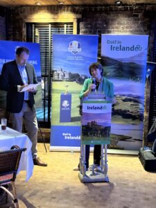 Alison Metcalfe of Tourism Ireland speaking about the 2027 Ryder Cup at Adare Manor, Ireland