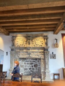 The great fireplace in the banqueting hall