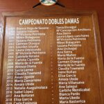 The ladies' doubles champions honours board at Basozábal golf club, San Sebastián