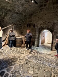 Inside the castle's vaulted chambers