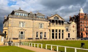The Royal and Ancient Golf Club clubhouse at St Andrews, Scotland