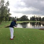 Nesby Glasgow teeing off in Colombia