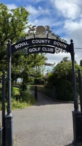 The entrance gates to Royal County Down Golf Club, Newcastle, County Down