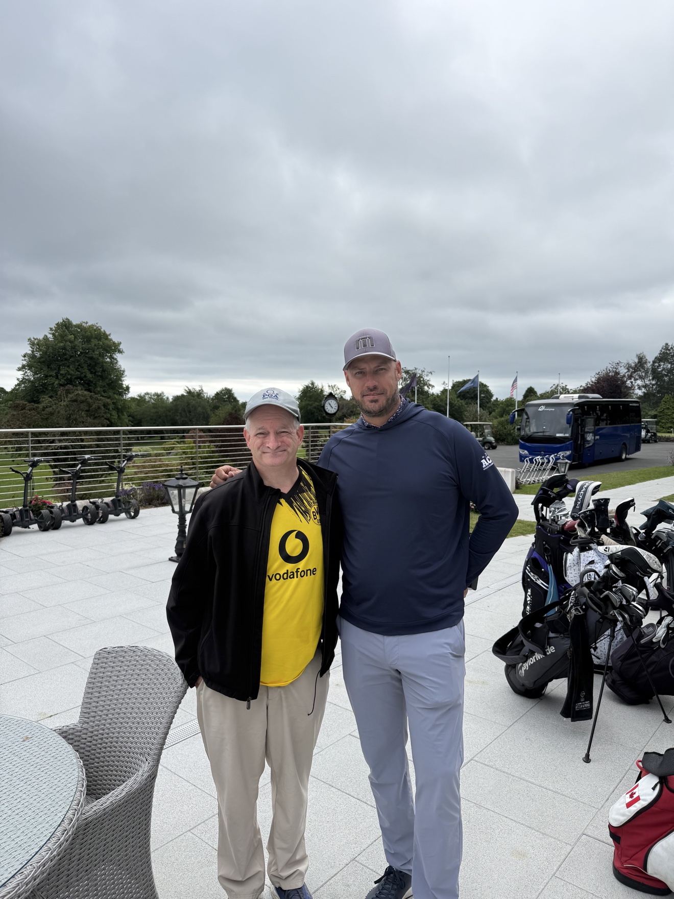JP with Owen Nolan at Druids Glen Golf Club