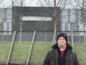JP Cone outside the Coronation Street studios in Manchester