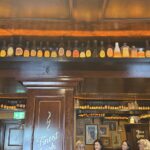 Shelves of history above the bar