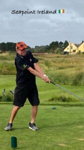 Teeing off at Seapoint, Ireland