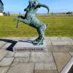 The bronze goat statue at Lahinch Golf Club, County Clare