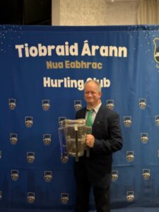 JP with the Liam MacCarthy Cup at the Tipperary New York Hurling Club event