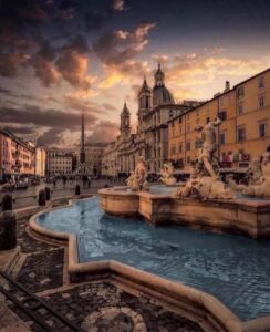 Sunset over Piazza Navona, Rome