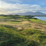 Teeing off towards the sea on an Irish links