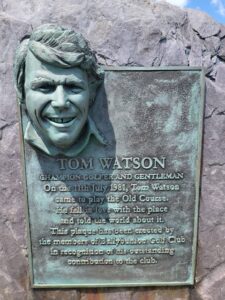 Tom Watson plaque at Ballybunion Golf Club