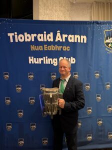 JP with the Liam MacCarthy Cup at the Tipperary New York Hurling Club event