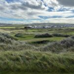 The town of Lahinch seen from the links, County Clare