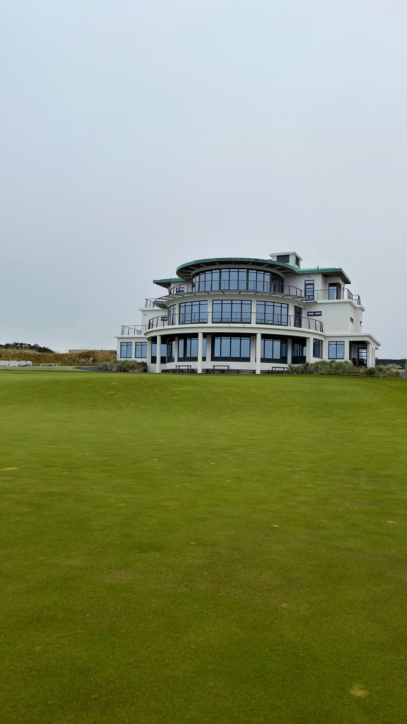 The Royal Birkdale clubhouse across the 18th green on England's Golf Coast