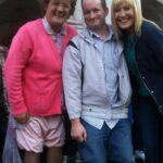 JP on set with Brendan O'Carroll as Mrs Brown and Jennifer Gibney during filming of Mrs. Brown's Boys D'Movie in Dublin
