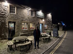 The Buck Inn pub at night