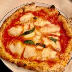 Wood-fired Margherita pizza