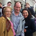 Filming on the steps of the Four Courts, Dublin, for Mrs. Brown's Boys D'Movie
