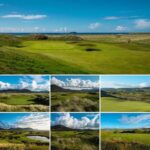 A collage of seven Irish scenes — links golf, castles, coastline and countryside