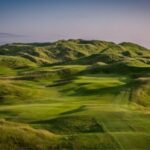 Rolling links dunes in evening light in Ireland