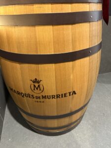 A barrel at Marqués de Murrieta in Rioja, Spain