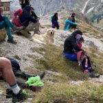 Trail friends in the high Dolomites