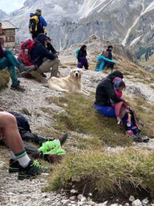 Trail friends in the high Dolomites
