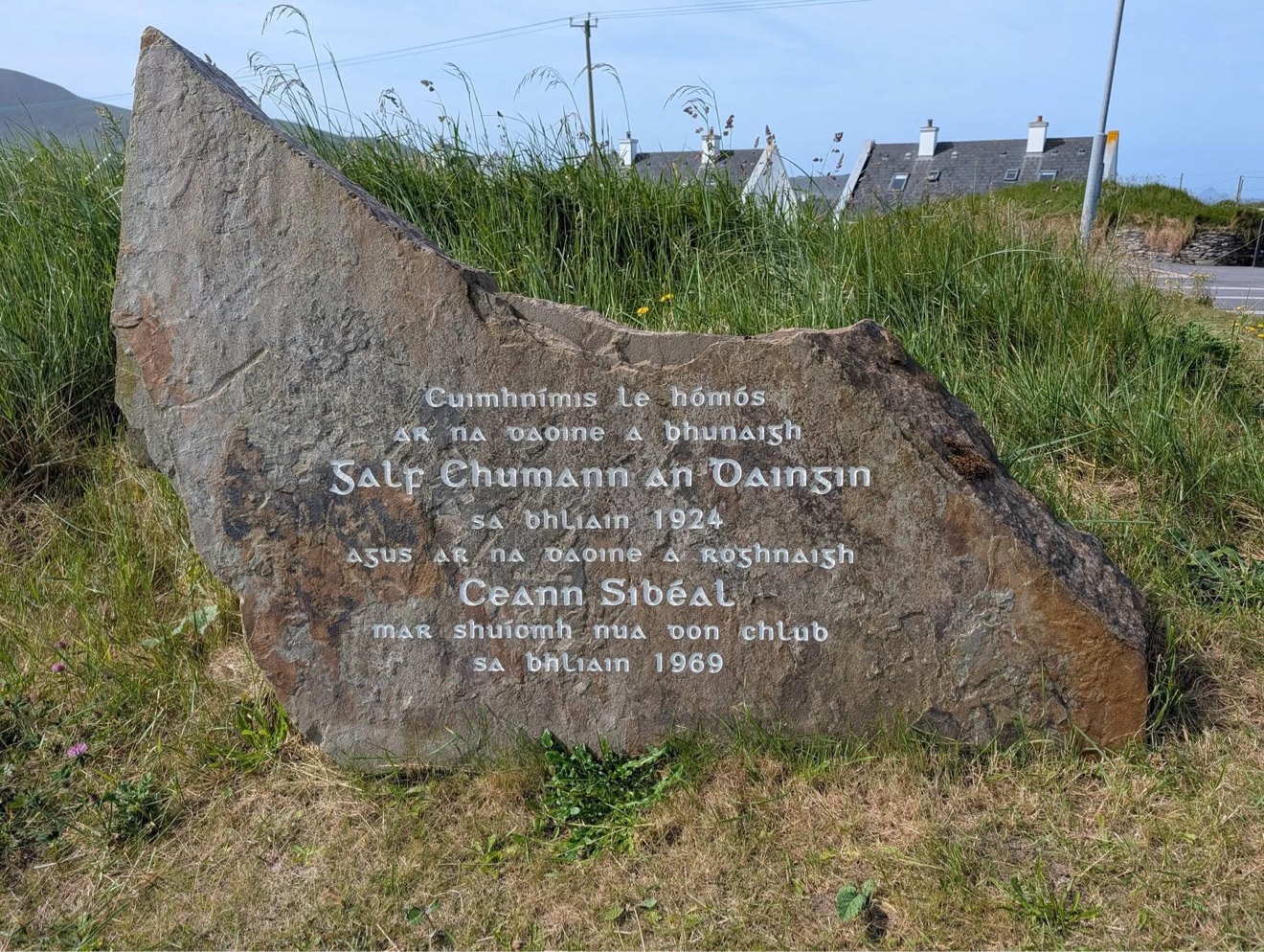 Irish-language memorial stone, Dingle, County Kerry
