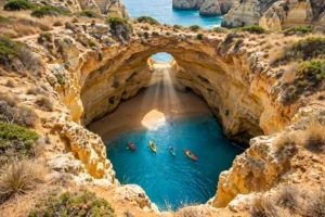 The Benagil sea cave on the Algarve coast, Portugal
