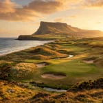 A links golf course beneath Benbulben in County Sligo